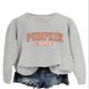 QYEKGXLLY Women's Vintage Fall Sweatshirt Pumpkin Distressed Letter Graphic Print Crew Neck Pullover Tops Halloween Shirt Grey view 1