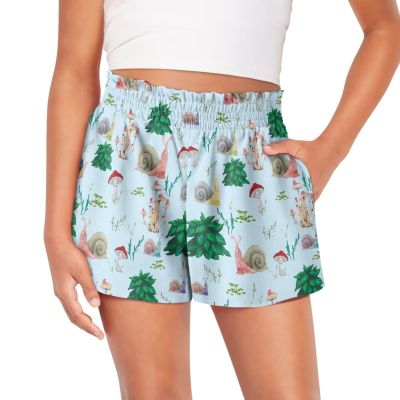 Pointodoor Snail Athletic Shorts for Girls Size 5 Cute Basketball Shorts Kids Active Sports Shorts Casual High Waisted Gym Shorts with Pockets Size 6
