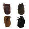 BWANGIAO Vintage Portable Belt Pouch Medieval Style Drawstring Bag Cosplay Dices Bag Suedes Coin Purse Renaissance Waist Pack, Brown, as shown view 3