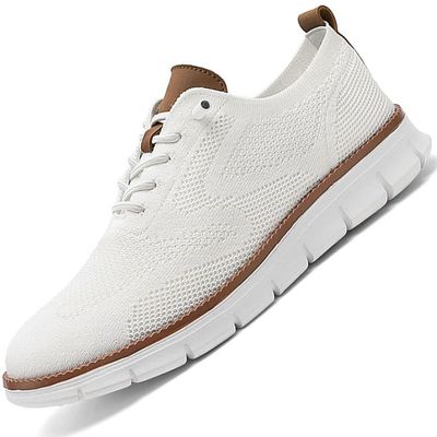 Ganal Hawk Casual Dress Breeze Shoes for Men-Wearbreeze Sneakers Mesh Dress Sneakers Business White