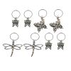 NineFit Basics 8pcs Dragonfly and Butterfly Charm Hair Jewelry for Man Women Braids, Cute Pendant Dreadlocks Decorations Rings Clip, Creative Hair Accessories, Antique silver view 1