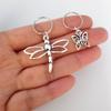 NineFit Basics 8pcs Dragonfly and Butterfly Charm Hair Jewelry for Man Women Braids, Cute Pendant Dreadlocks Decorations Rings Clip, Creative Hair Accessories, Antique silver view 4