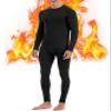 EoBeKee Mens Thermal Underwear Set - Fleece Lined Long Johns Thermals Top and Bottom Base Layer for Cold Weather Winter Ski Black