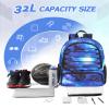 Soccer Ball Bag Backpack for Men with Ball & Shoes Compartment 32L Capacity Lightweight Breathable Boys Girls Basketball Bag Backpack Fit Volleyball Football Sports Travel School Gym Starry Blue view 2