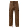 YSERB Cargo Pants for Men Drawstring Hiking Pants Workout Tactical Joggers Sweatpants Elastic Waist Lightweight Work Trousers Coffee view 3