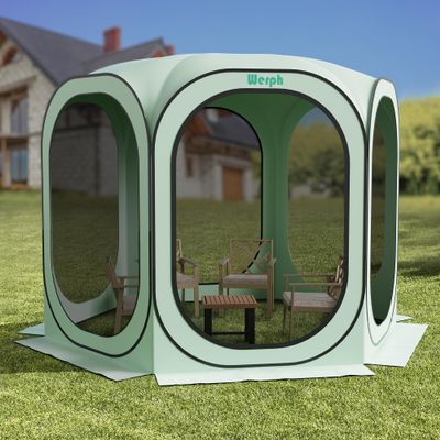 Werph Screen Tent Pop-Up, Portable Tent Canopy with Mesh Mosquito Net, Screen House Room Canopy Shade 10x10 FT with Carry Bag for Patio, Backyard, Sports & Outdoors Activities, Green