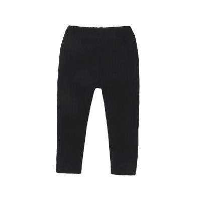 LXXIASHI Unisex Baby Ribbed Knitting Leggings Newborn Boy Girl Elastic Waist Cotton Pants (US, Age, 6 Months, 9 Months, Solid Black)