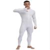 Oyolan Men's One Piece Full Body Unitard Leotard Front Zipper Long Sleeve Stretchy Bodysuits Athletic Jumpsuit White X-Large view 1