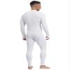 Oyolan Men's One Piece Full Body Unitard Leotard Front Zipper Long Sleeve Stretchy Bodysuits Athletic Jumpsuit White X-Large view 2