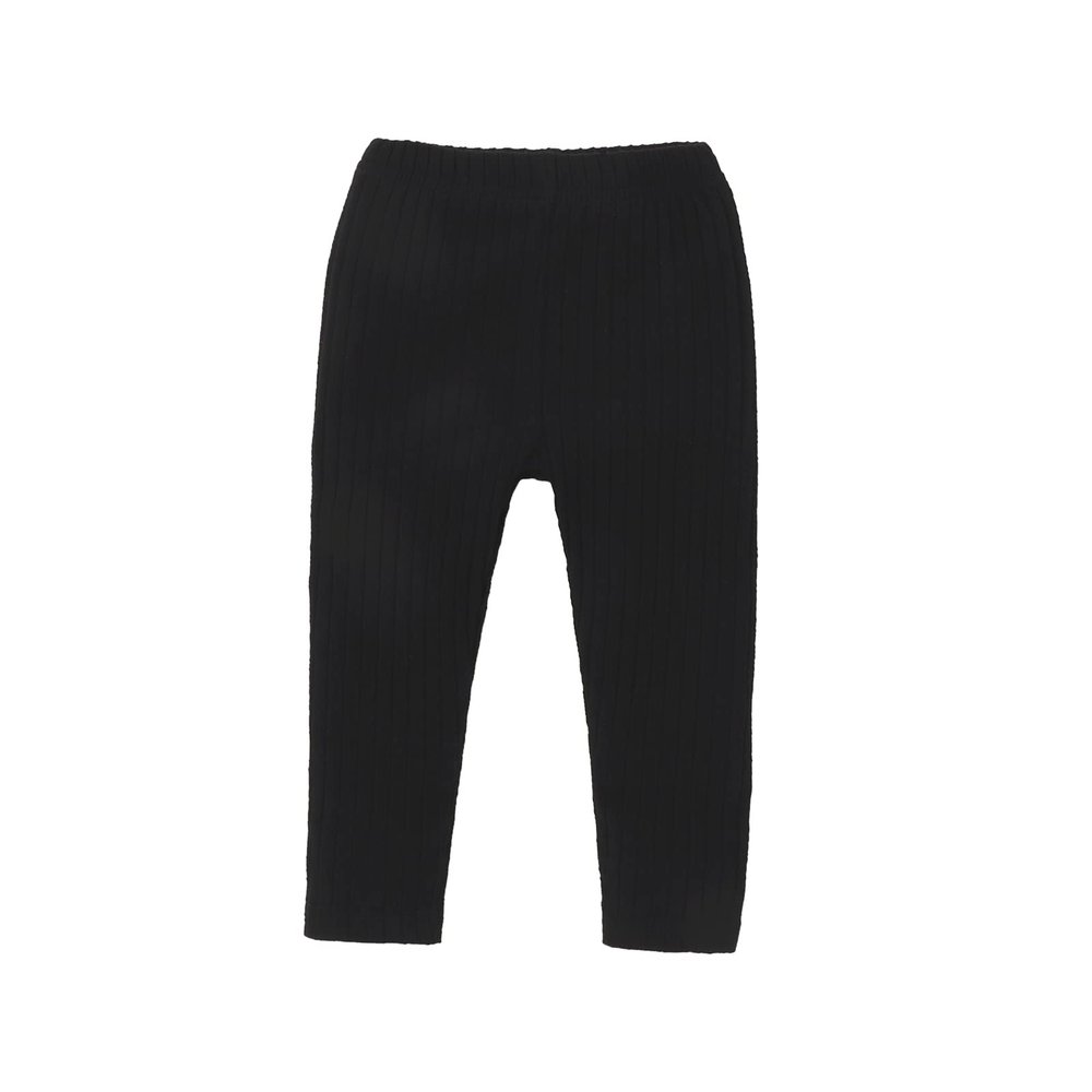 LXXIASHI Unisex Baby Ribbed Knitting Leggings Newborn Boy Girl Elastic Waist Cotton Pants (US, Age, 9 Months, 12 Months, Solid Black)