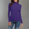 Women Turtleneck Long Sleeve Shirts Fall Fashion Solid Color Tops Basic Layering Slim Fit Soft Thermal Underwear Tops view 2