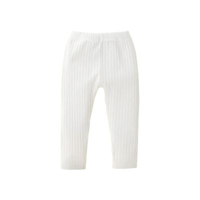 LXXIASHI Unisex Baby Ribbed Knitting Leggings Newborn Boy Girl Elastic Waist Cotton Pants (US, Age, 6 Months, 9 Months, Solid White)