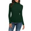 Women Turtleneck Long Sleeve Shirts Fall Fashion Solid Color Tops Basic Layering Slim Fit Soft Thermal Underwear Tops view 1