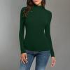 Women Turtleneck Long Sleeve Shirts Fall Fashion Solid Color Tops Basic Layering Slim Fit Soft Thermal Underwear Tops view 2