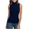 NineFit Basics Women Turtleneck Long Sleeve Shirts Fall Fashion Solid Color Tops Basic Layering Slim Fit Soft Thermal Underwear Tops, X-Large, _A02dark Blue view 2