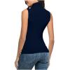 NineFit Basics Women Turtleneck Long Sleeve Shirts Fall Fashion Solid Color Tops Basic Layering Slim Fit Soft Thermal Underwear Tops, X-Large, _A02dark Blue view 3