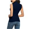 NineFit Basics Women Turtleneck Long Sleeve Shirts Fall Fashion Solid Color Tops Basic Layering Slim Fit Soft Thermal Underwear Tops, X-Large, _A02dark Blue view 4