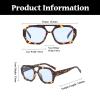 LJCZKA Retro Square Sunglasses for Women Men Trendy Hexagonal Thick Frame Double Bridge Sun Glasses Vintage Shades (LeopardBlue) view 3