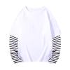 Boys Girls Spring Fall Long Sleeve Cotton False Two PC Striped Top T Shirt Girls Button down Shirt (White, 4-5 Years)