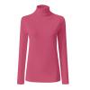 NineFit Basics Women Turtleneck Long Sleeve Shirts Fall Fashion Solid Color Tops Basic Layering Slim Fit Soft Thermal Underwear Tops, Small, _A01hot Pink view 3