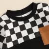 Lucikamy Toddler Baby Boy Fall Outfits Long Sleeve Crew Neck Pullover Sweatshirt + Jogger Pants Set Infant Winter Clothes (C-Black White, 2-3 Years) view 3