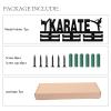 CREATCABIN Karate Medal Holder Display Hanger Medal Rack Wall Mount Frame Shelf Wooden Sports Medals Hanger Black Wall Decor Medal Organizer Rack Hanging for Over 40 Medals Ribbon 15.7 x 6Inch view 4