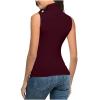 NineFit Basics Women Turtleneck Long Sleeve Shirts Fall Fashion Solid Color Tops Basic Layering Slim Fit Soft Thermal Underwear Tops, Small, _A02wine view 4