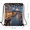 BTCOWZRV Drawstring Backpack Beautiful Venice at Night Drawstring Bags Gym Bags for Men Women Draw String Bags Yoga Cinch Bag view 2