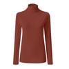 NineFit Basics Women Turtleneck Long Sleeve Shirts Fall Fashion Solid Color Tops Basic Layering Slim Fit Soft Thermal Underwear Tops, Medium, _A01red view 3