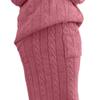 Womens 2 Piece Rib Knit Long Sleeve Skirt Sets Crop Top Maxi Bodycon Long Skirt Outfit Winter Cable Knit Sweater Set (X-Large,Pink 1) view 3