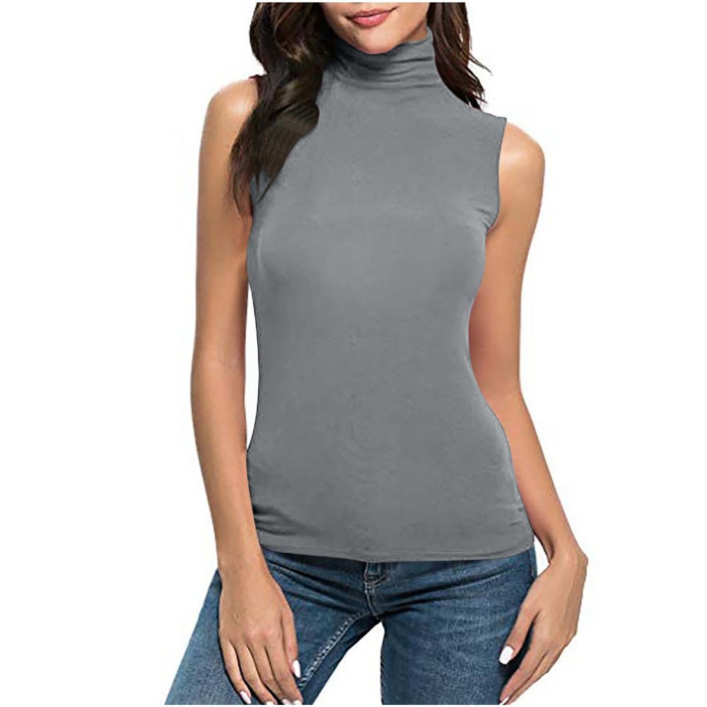 Women Turtleneck Long Sleeve Shirts Fall Fashion Solid Color Tops Basic Layering Slim Fit Soft Thermal Underwear Tops