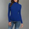 Women Turtleneck Long Sleeve Shirts Fall Fashion Solid Color Tops Basic Layering Slim Fit Soft Thermal Underwear Tops view 2