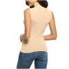 NineFit Basics Women Turtleneck Long Sleeve Shirts Fall Fashion Solid Color Tops Basic Layering Slim Fit Soft Thermal Underwear Tops, X-Large, _A02beige view 4