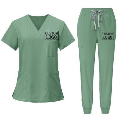 Goldfly Custom Scrubs for Women Set Nurse Uniform Customized Logo Name Top & Pants Multi Pocket Esthetician Workwear