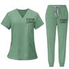 Goldfly Custom Scrubs for Women Set Nurse Uniform Customized Logo Name Top & Pants Multi Pocket Esthetician Workwear view 1