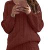 Womens 2 Piece Rib Knit Long Sleeve Skirt Sets Crop Top Maxi Bodycon Long Skirt Outfit Winter Cable Knit Sweater Set (X-Large,Red) view 2