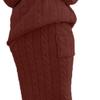 Womens 2 Piece Rib Knit Long Sleeve Skirt Sets Crop Top Maxi Bodycon Long Skirt Outfit Winter Cable Knit Sweater Set (X-Large,Red) view 3