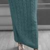 Generic Womens 2 Piece Rib Knit Long Sleeve Skirt Sets Crop Top Maxi Bodycon Long Skirt Outfit Winter Cable Knit Sweater Set (3X-Large,Green) view 4