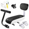 CenterZ Bike Child Rear Seat Cushion with Safety Backrest + Backseat Armrest Handrail + Foldable Hidden Bicycle Footrests + Handlebar Bell (Universal Cycling Kit with Install Repair Tools Set), White view 1