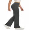 DLOODA Women's Flare Yoga Pants High Waisted Flared Leggings Bootcut Workout Bell Bottoms Leggings Tummy Control (DEEP Grey M) view 2