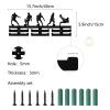 CREATCABIN Football Medal Hanger Display Soccer Medal Holder Rack Frame for Sports Hanging Wooden Wall Mount Shelf Frame Decor Black Medal Hangers with 12hooks for Ribbon Runner Marathon 15.7 x 6Inch view 2