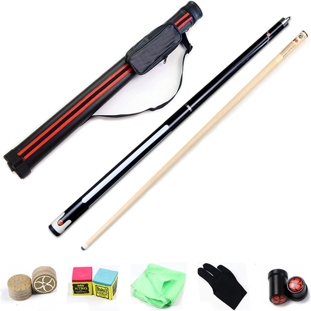Billairds Cue Stick,Hardwood Billiard House Bar Pool Cue,Pool Cue Stick,Canadian Maple Professional Billiard Pool Cues Sticks,Pool Cue (D, Pool Cue + Accessories + Cue Box, 10.5MM)