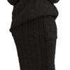Womens 2 Piece Rib Knit Long Sleeve Skirt Sets Crop Top Maxi Bodycon Long Skirt Outfit Winter Cable Knit Sweater Set (4X-Large,Black) view 3