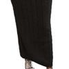 Womens 2 Piece Rib Knit Long Sleeve Skirt Sets Crop Top Maxi Bodycon Long Skirt Outfit Winter Cable Knit Sweater Set (4X-Large,Black) view 4