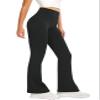 DLOODA Women's Flare Yoga Pants High Waisted Flared Leggings Bootcut Workout Bell Bottoms Leggings Tummy Control (Black XS) view 1