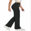 DLOODA Women's Flare Yoga Pants High Waisted Flared Leggings Bootcut Workout Bell Bottoms Leggings Tummy Control (Black XS) view 2
