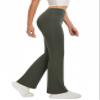 DLOODA Women's Flare Yoga Pants High Waisted Flared Leggings Bootcut Workout Bell Bottoms Leggings Tummy Control (Army Green XXL) view 2