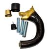 Brass Cane Walking Stick Handle Wolf Head Cast Brass w/Outside Connector wolf view 3