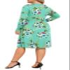 POSESHE Womens Plus Size Dresses for Fall Solid Knit Crew Neck 2025 Fashion Curvy Midi Dress with Pockets,Green Floral,4XL view 4