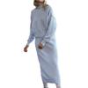 Women's Turtleneck 2 Piece Outfits Winter Long Sleeve Crop Top Bodycon Skirt Ribbed Knit Sweater Midi Pencil Skirt Set (Large,Light Blue) view 1